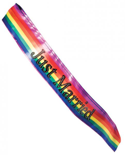 Rainbow Just Married Sash