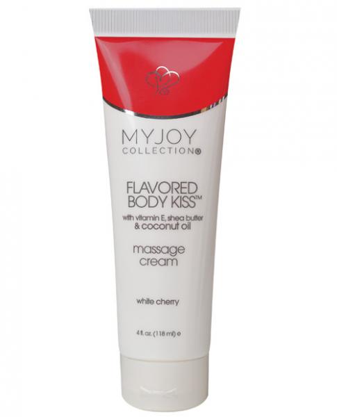 Flavored Body Kiss Body Massage Cream White Cherry 4oz