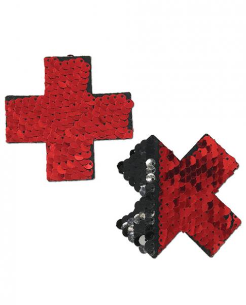 Pastease Color Changing Flip Sequins Cross Red Black O/S