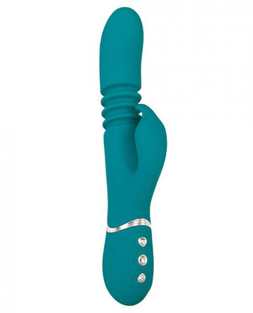 Eve's Rechargeable Thrusting Rabbit Vibrator Green