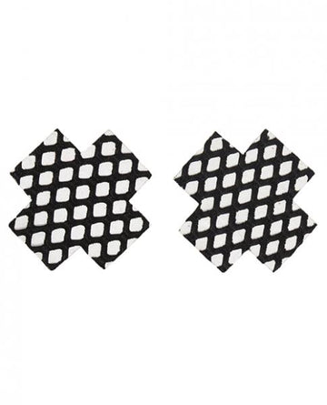 Fishnet Cross Pasties Single Use Black O/S