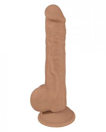 Fleshstixxx 9 inches Silicone Dildo With Balls Latte