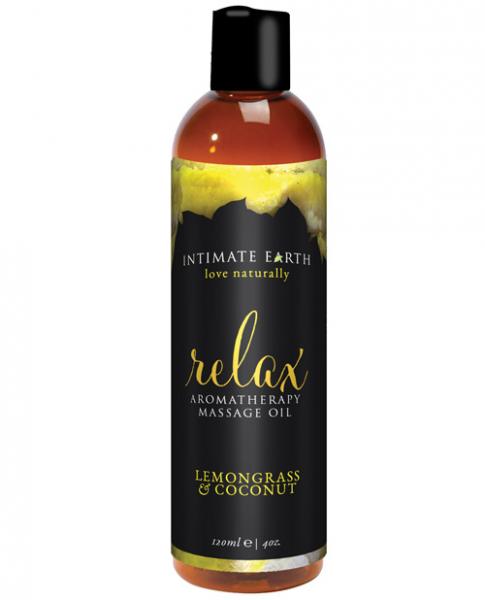 Intimate Earth Relax Massage Oil Lemongrass, Coconut 4oz