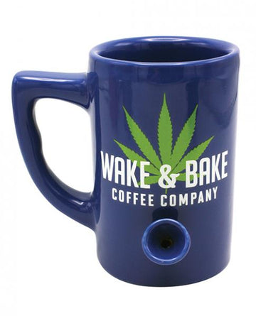 Wake & Bake Coffee Mug Holds 10 ounces Blue