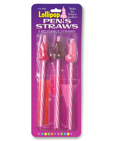 Lollipop Candy Penis Straws 3 Package