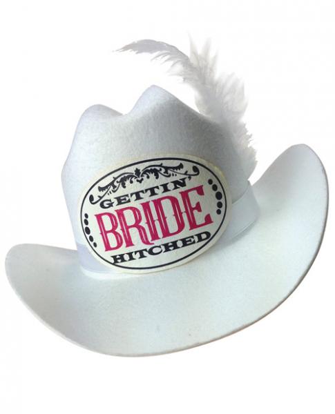 Gettin Hitched Mini Bride Hat White