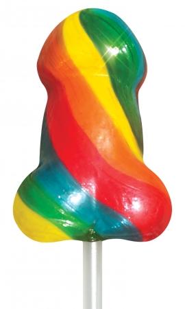 Rainbow Pecker Pops Pack 6 Fruit Flavored Lollipops