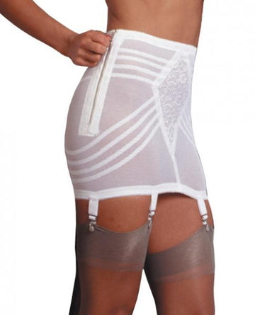 Zippered Open Bottom Girdle White 8X