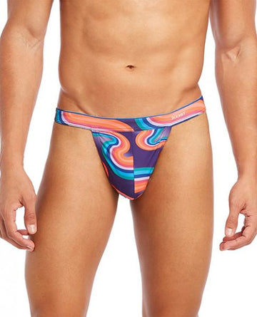 2xist Sliq Micro 1 Y-Back Thong Far Out Wave XL