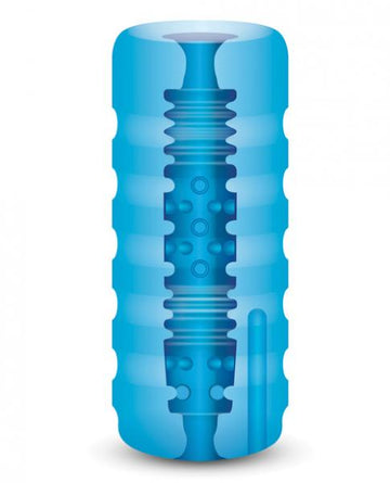 Zolo Backdoor Squeezable Vibrating Stroker Blue