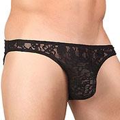 Male Power Lace Wonder Bikini Black Medium