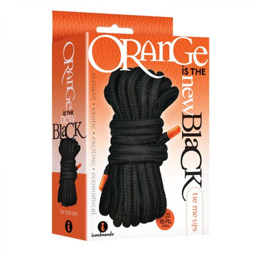 The 9&#039;s, Orange Is The New Black, Tie Me Ups Cotton/nylon Blend Bondage Rope, Black With Orange Aigl