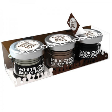 Chocolate Lovers Erotic Chocolate Body Paints  Assorted Flavors Milk/dark &amp; White 3pk.