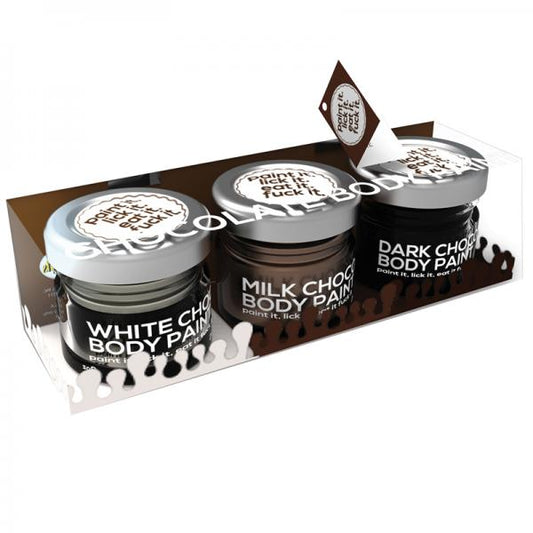 Chocolate Lovers Erotic Chocolate Body Paints  Assorted Flavors Milk/dark & White 3pk.