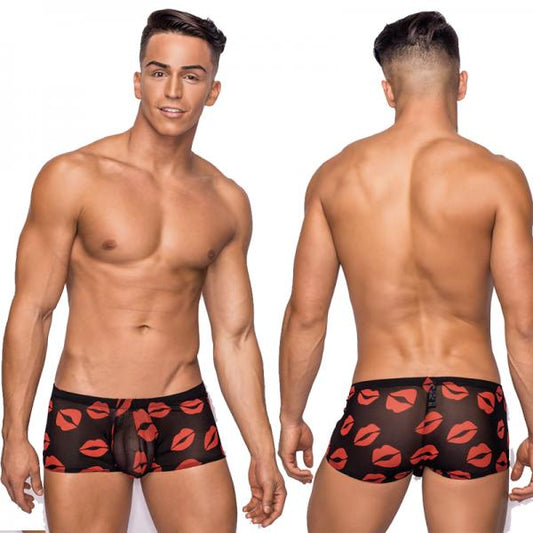 Male Power Kiss Me Mini Short Sheer Lips Xl