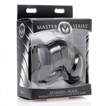 Masters Detained Black Chastity Cage With Nubs