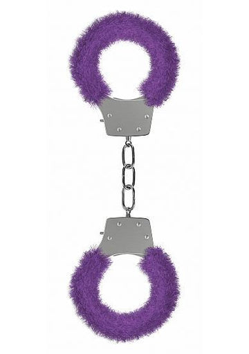 Ouch Pleasure Handcuffs Furry Cuffs Purple