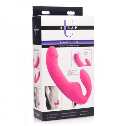 Strap U Royal Rider Vibrating Silicone Strapless Strap On