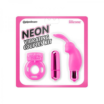 Neon Vibrating Couples Kit Pink