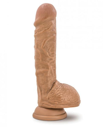 Silicone Willys 9 inches Dildo With Balls Mocha