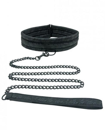 Midnight Lace Collar And Leash Black