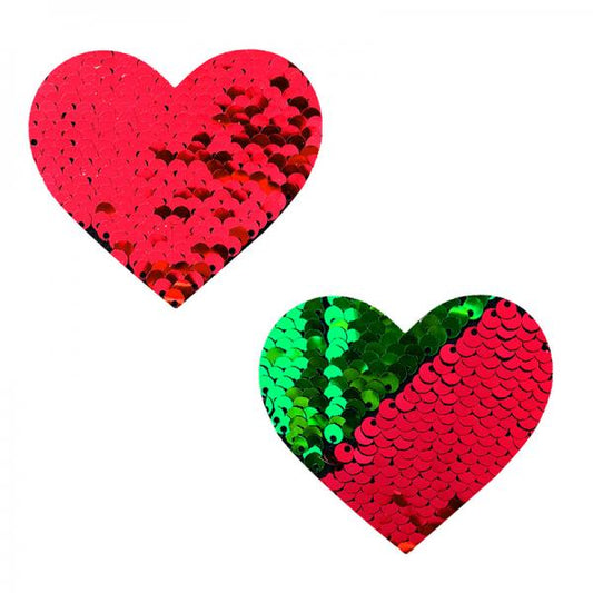 Neva Nude Pasties Heart Sequins Red To Green