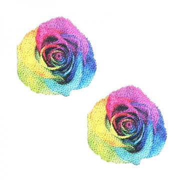 Neva Nude Pasties Rainbow Pride Rose Glitter Velvet