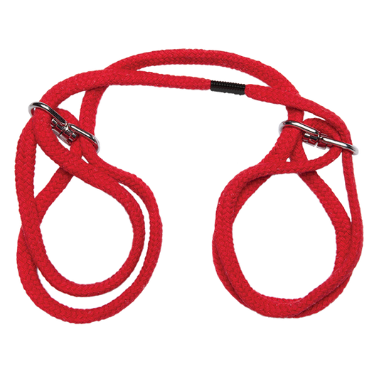 Japanese Style Bondage Cotton Wrist Or Ankle Cuffs Red