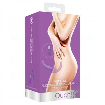 Ouch! Vibrating Silicone Strapless Strapon - Purple