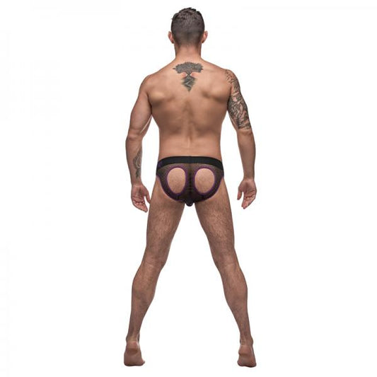 Male Power Airotic Mesh Butt Out Bikini Black Medium