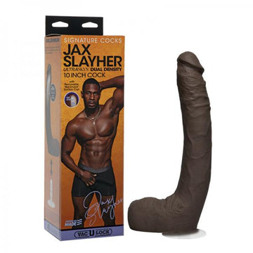 Signature Cocks Jax Slayher 10 Inch Ultraskyn Cock With Removable Vac-u-lock Suction Cup Chocolate