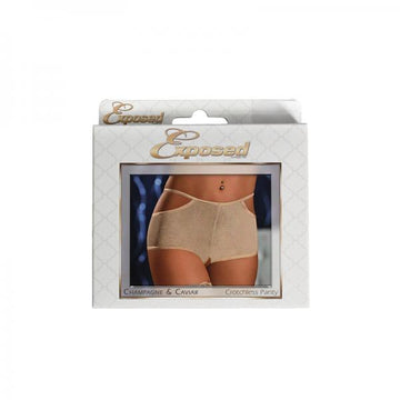 Champagne &amp; Caviar Crotchless Pnty Nu Lx