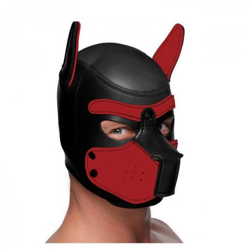 Master Series Spike Neoprene Puppy Hood - Red