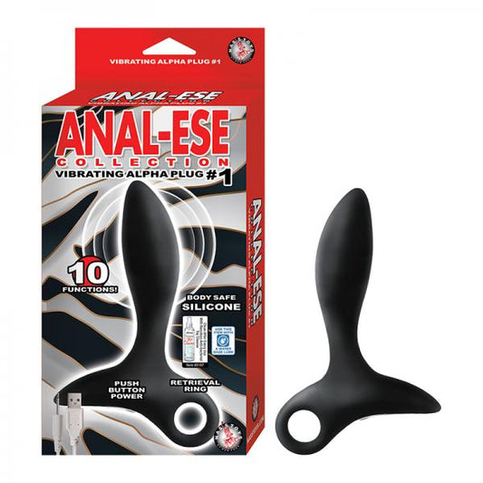 Anal-ese Collection Vibrating Alpha Plug #1 - Black