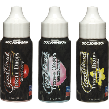 Goodhead Tingle Drops 3 Pack 1oz Vanilla, Cherry and Cotton Candy