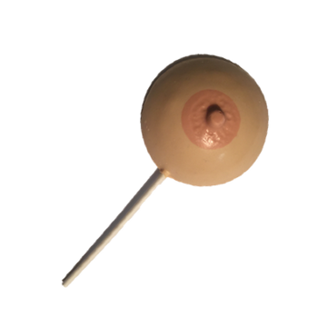 Large Single Boob with Stick Butterscotch Lollipop