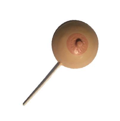 Large Single Boob with Stick Butterscotch Lollipop