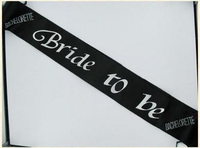 Bride 2B Sash Black W/Clear Stones