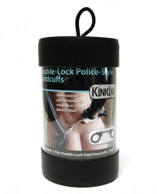 Kinklab double lock police style handcuffs - bllack