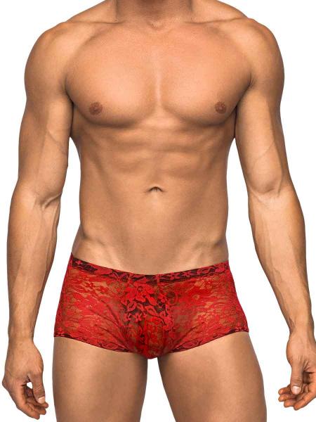 Mini Shorts Stretch Lace XL Red