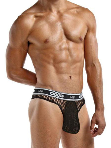 Male Power Peep Show Lo Rise Thong Black L/XL