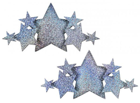 Pastease Demi Silver Glitter Star Breast Covers Pasties