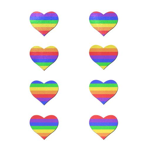 Pastease Body Minis 8 Rainbow Hearts Nipple Pasties