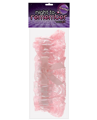 Night to remember garter - white/pink by sassi girl