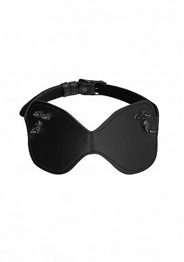 Ouch! Skulls &amp; Bones Eye Mask Large with Skulls and Spikes Black