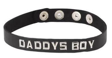 Wordband Collar Daddys Boy Black