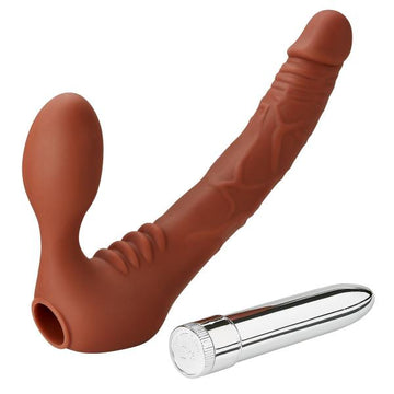 Cloud 9 Strapless Strap On Dildo Brown