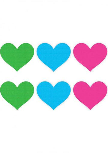 Neon Hearts 3 Pairs Assorted Color Pasties